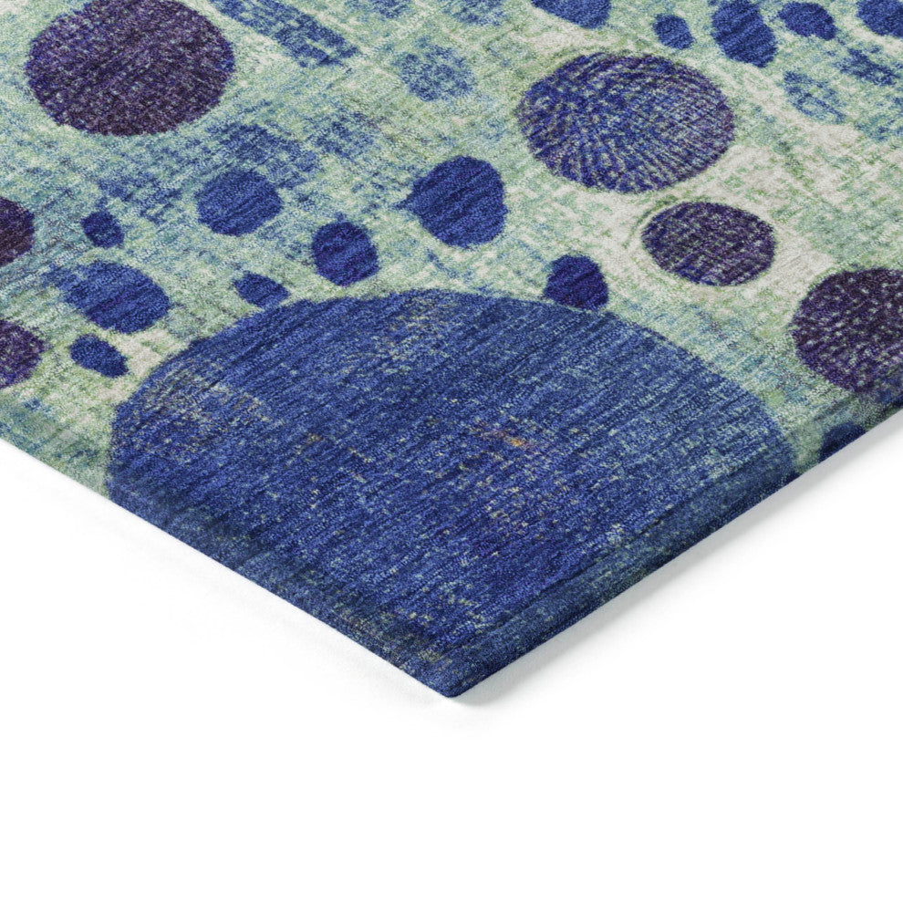 Machine Washable Indoor/Outdoor Chantille ACN1895 Navy 5' x 7'6" Rug