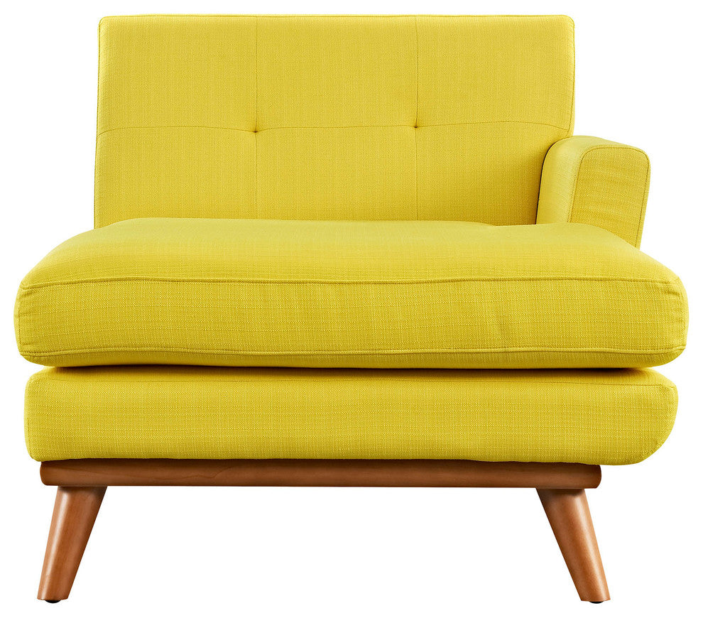 Modern Contemporary Right-Arm Chaise , Yellow, Fabric