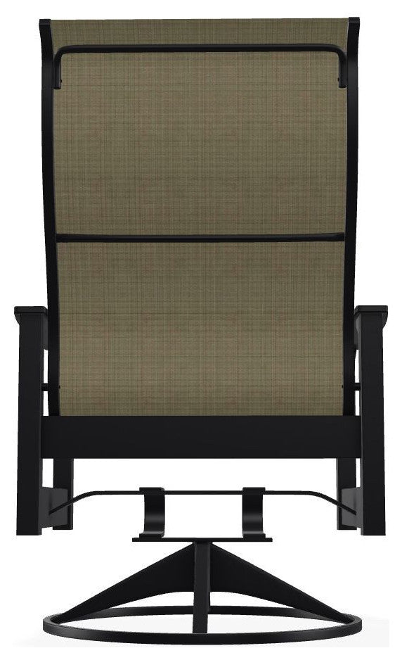 Leeward Sling Outdoor Swivel Rocker, Elevation Stone/Black
