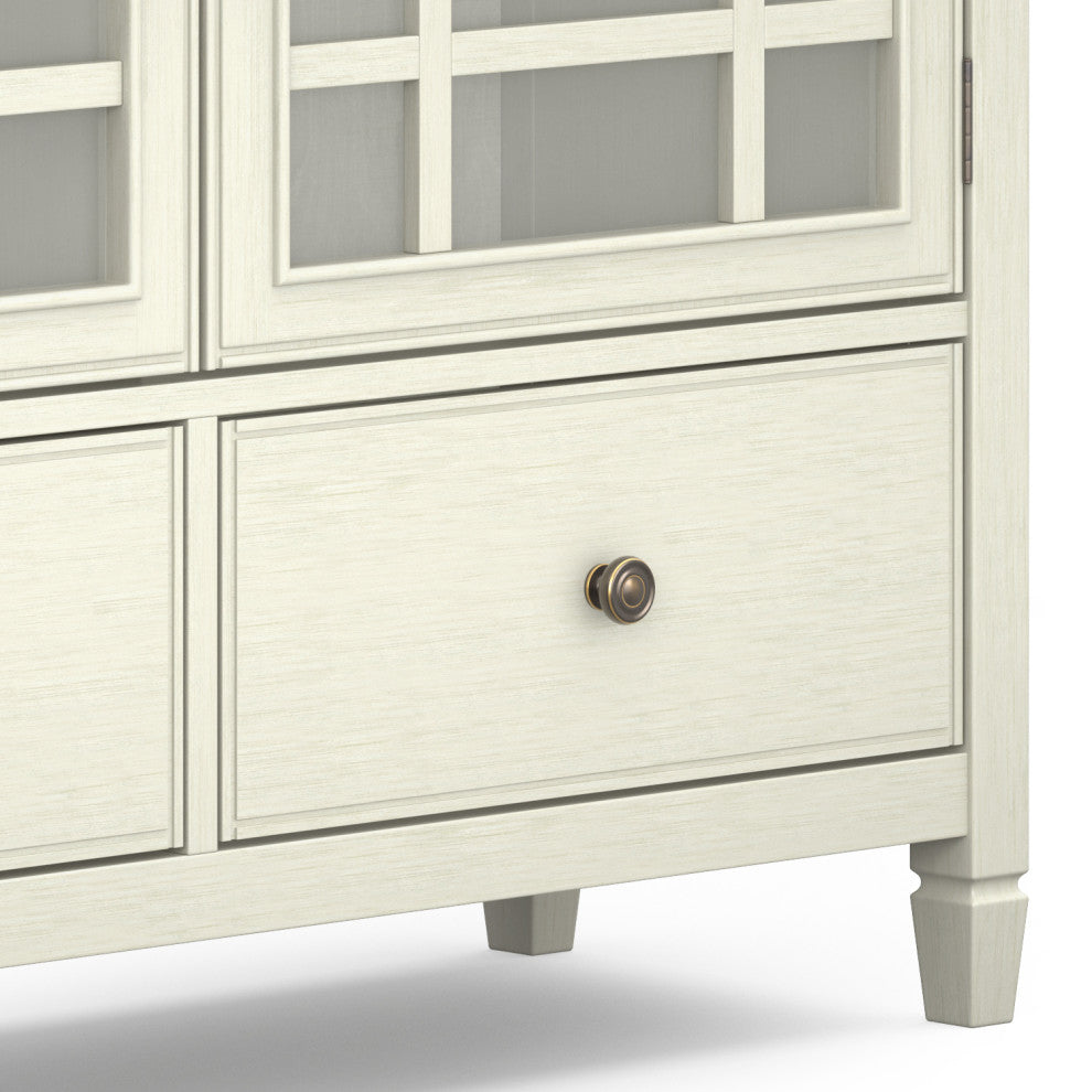 Connaught Solid Wood Tall Storage Cabinet, Antique White