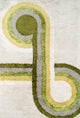 Retro Green Rug, 2'x3'