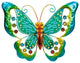 Green Metal Butterfly Outdoor Garden Wall Hanging 12"