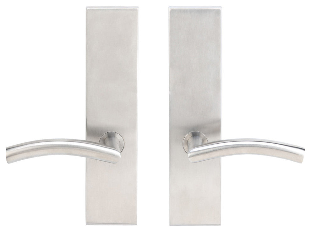 Brussels Lever, Full Dummy Tubular Pair, Right Hand, Satin Stainless Steel