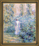 Robert Lewis Reid in the Flower Garden Framed Premium Canvas Print, 16"x20"