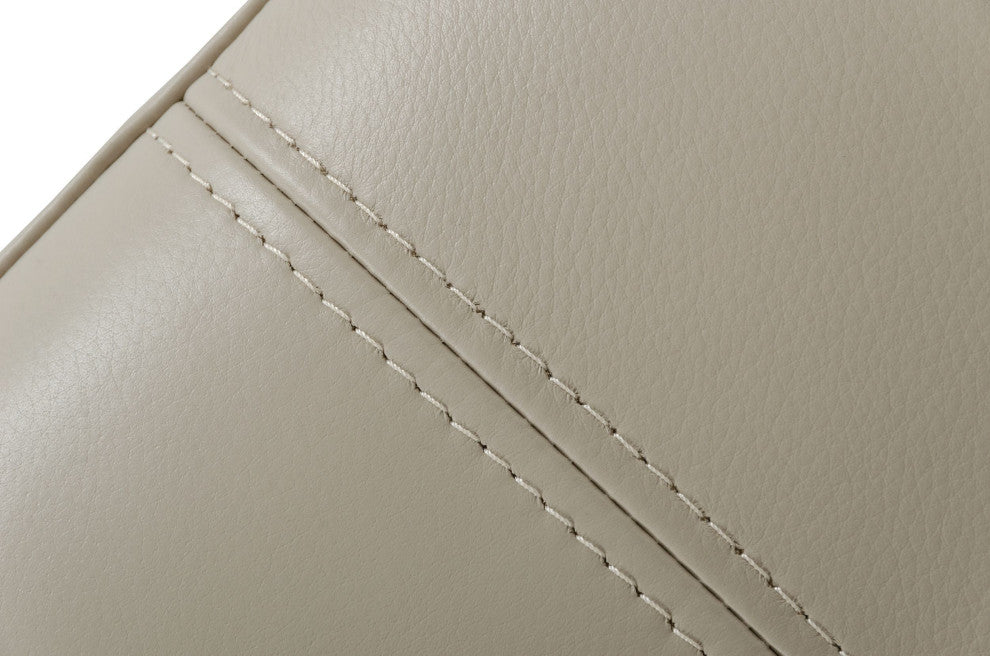 Divani Casa Sherry Modern Grey Leather Sectional Sofa, Left Facing Chaise