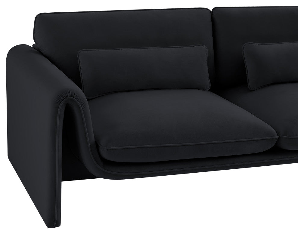 Sloan Black Velvet Fabric Sofa