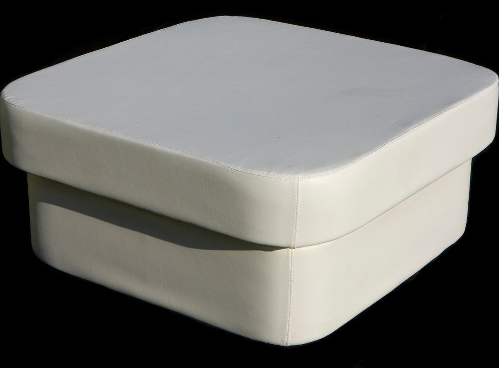 Stand Square Outdoor Ottoman, Cognac