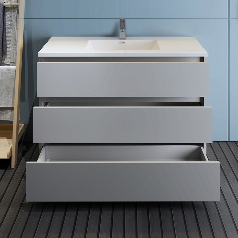 Fresca Lazzaro 48" Gray Cabinet With Integrated Sink