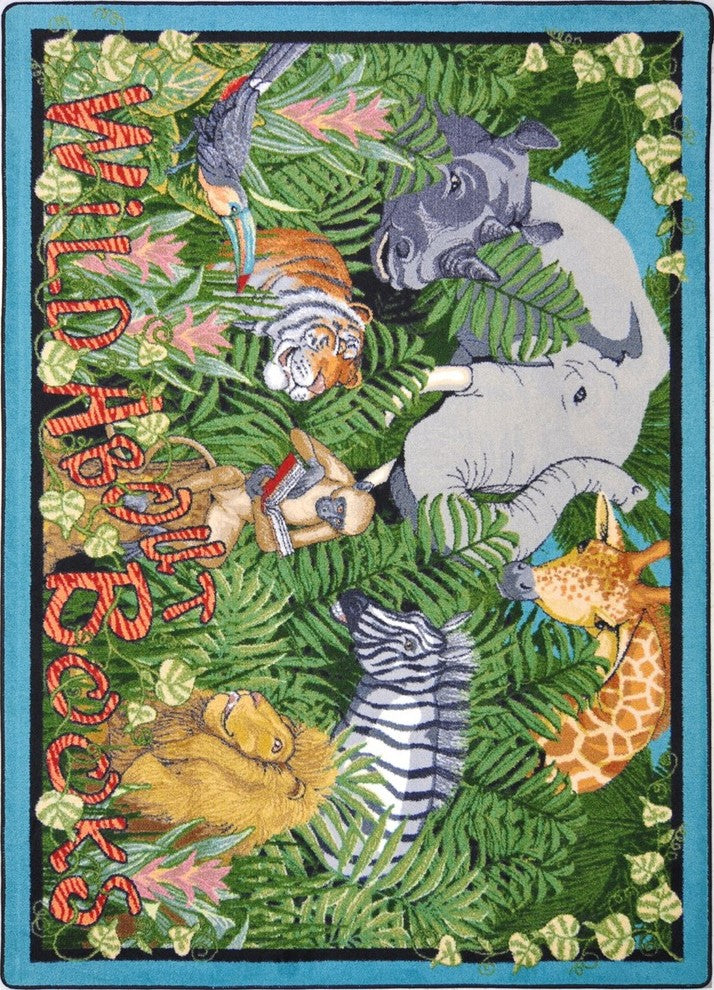 Kid Essentials Rug, Wild About Books, 5'4"x7'8"