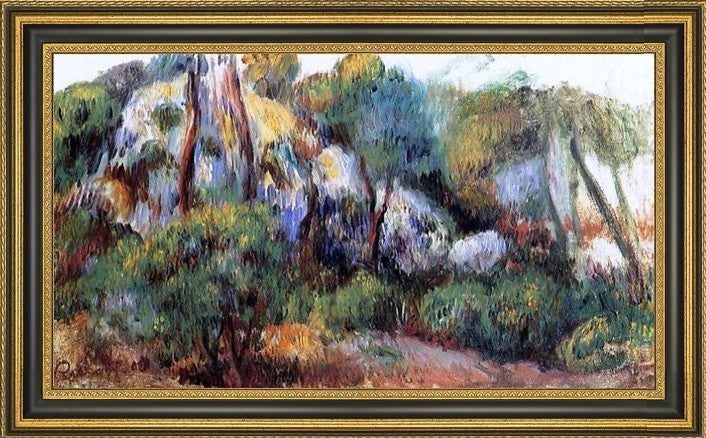 Pierre Auguste Renoir Purple Landscape - 15" x 30" Framed Premium Canvas Print