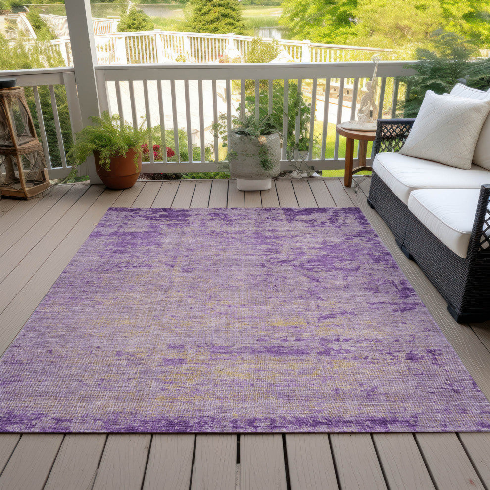 Machine Washable Indoor/Outdoor Chantille ACN1901 Purple 2'6" x 3'10" Rug