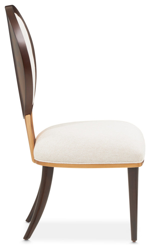 Camellia Field Dining Side Chair, Set of 2, Linen/Warm Pecan