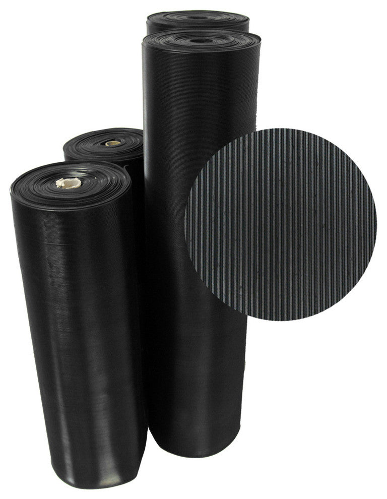 Fine-Rib Corrugated Rubber Runners, 1/8 Thick, 4'x8' Rubber Matting