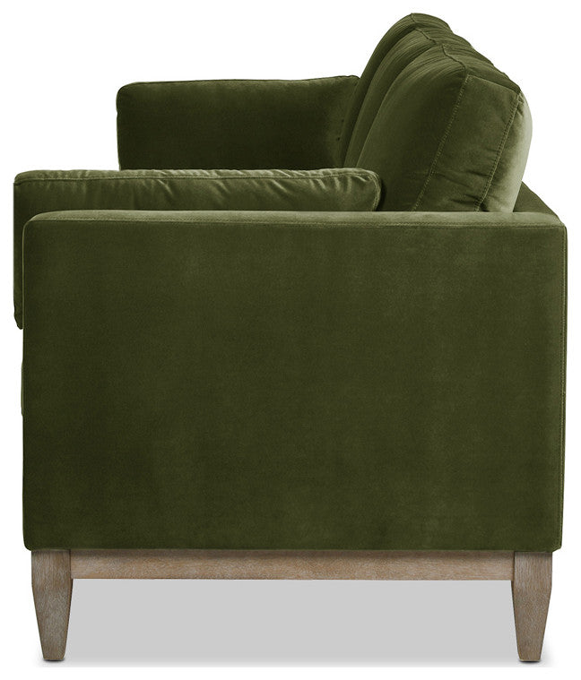 Knox 84" Modern Farmhouse Sofa, Olive Green Performance Velvet