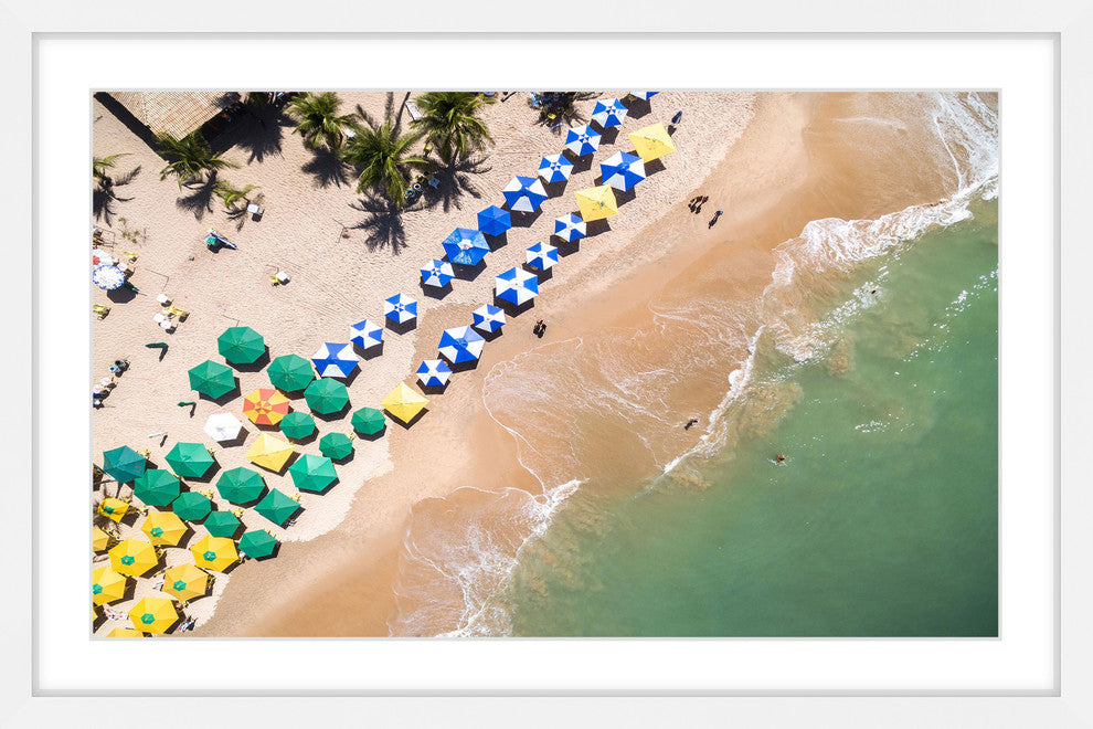 "Beach Umbrellas" Framed Painting Print