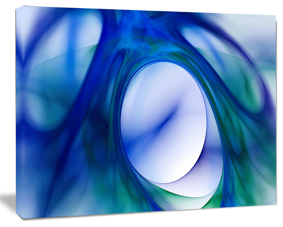 Mystic Blue Fractal, Abstract Wall Art Canvas, 40x30