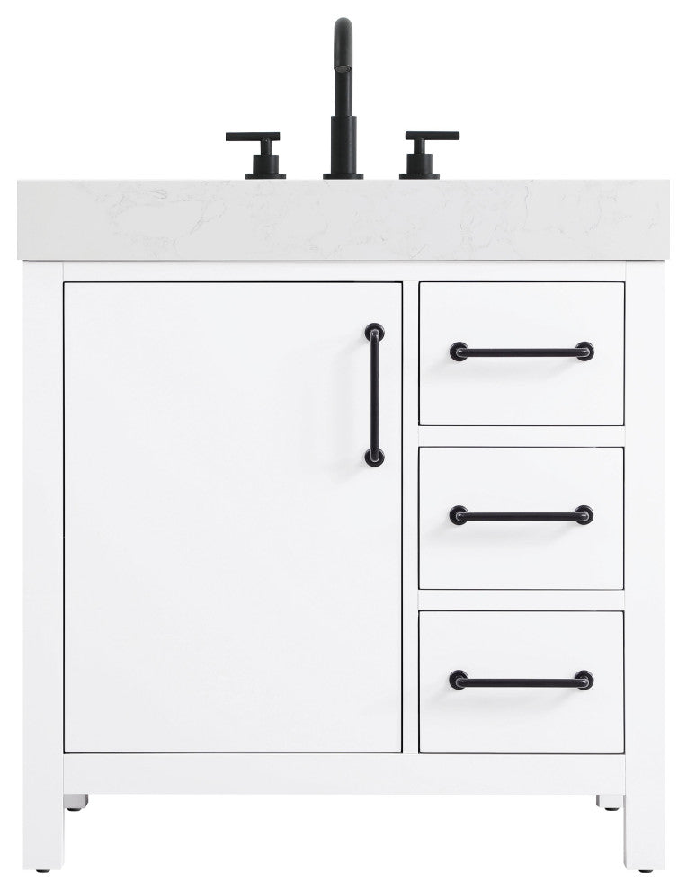 Home Living 32" Single Bathroom Vanity, White