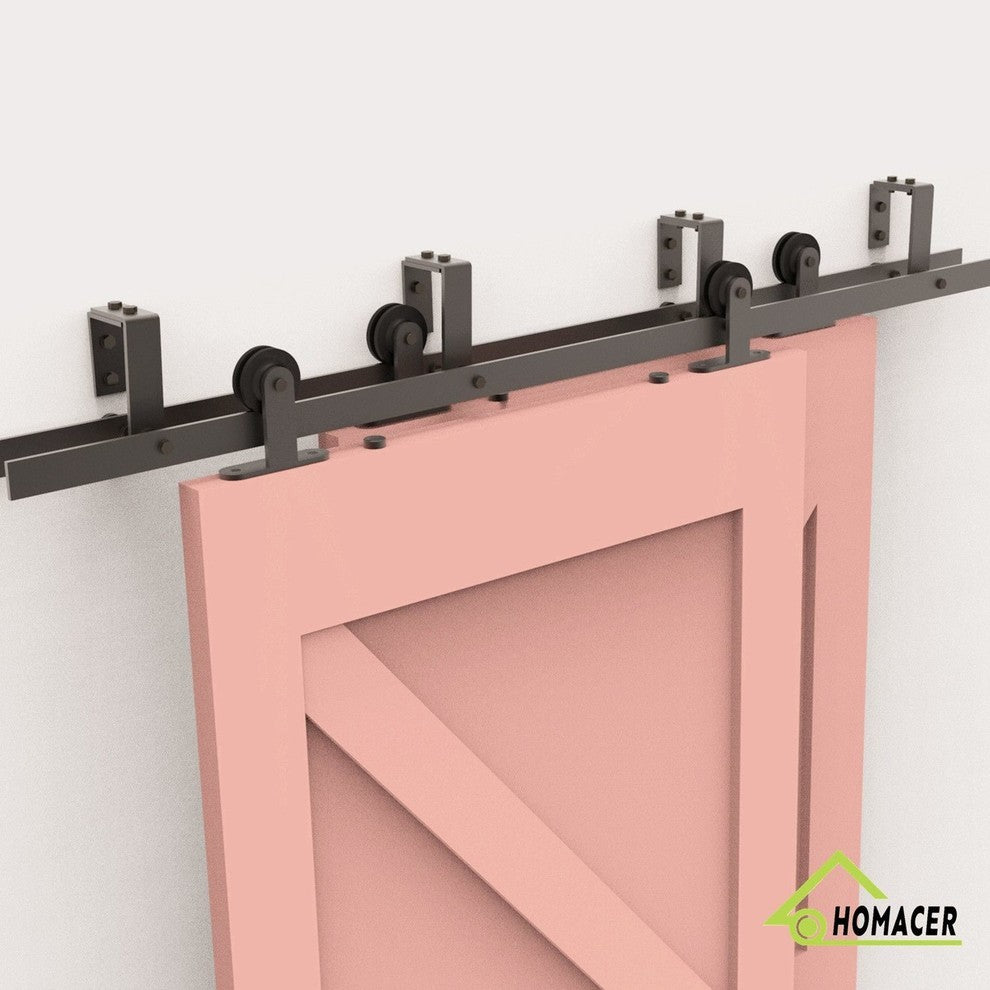 Bypass Sliding Barn Door Hardware Kit, T-Shape Design