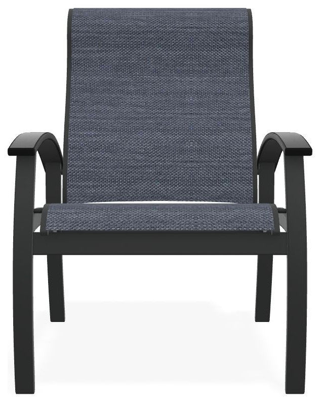 Belle Isle Sling Adjustable Outdoor Dining Chair, Augustine Denim/Graphite