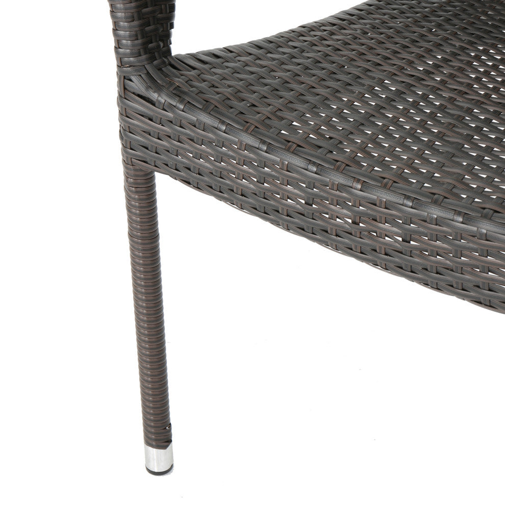 Del Mar Outdoor Brown Wicker Chairs, Set of 2