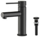 Circular X Brass Single Hole Bathroom Faucet KBF1010, Matte Black, With Drain