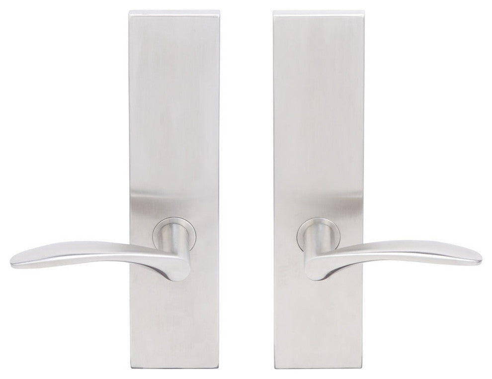 Crest Lever, Full Dummy Tubular Pair, Right Hand, Satin Stainless Steel
