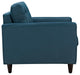 Modern Contemporary Living Room Armchair, Azure, Set of 2