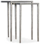 Bowery Hill Contemporary Metal Nesting Tables in Silver Finish