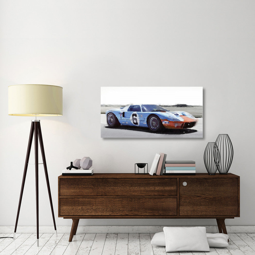 "Ford GT 40 Gulf Watercolor" Fine Art Print