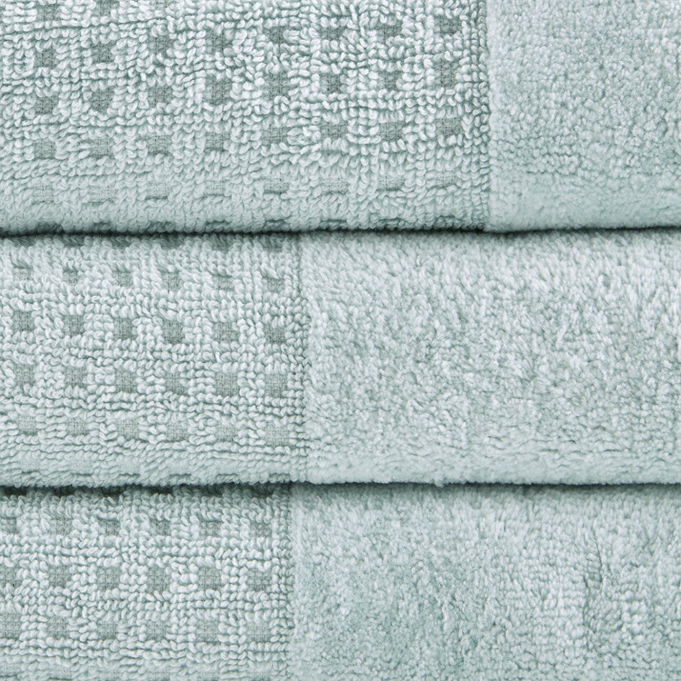 Madison Park Spa Waffle Cotton Waffle Antimicrobial Bath Towel 6 Piece Set