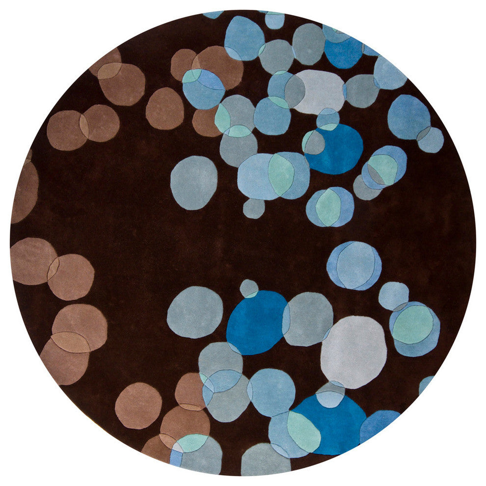 Avalisa Contemporary Area Rug, Blue, 7'9" Round