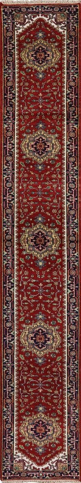 New Oriental Floral 3'x16' Heriz Serapi Runner Hand Knotted Wool Rug H9260