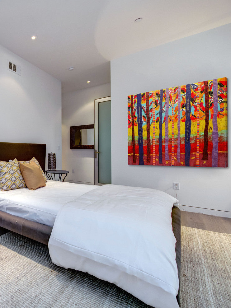 "Birch Tree Grove" Painting Print on Canvas by Lisa Mee