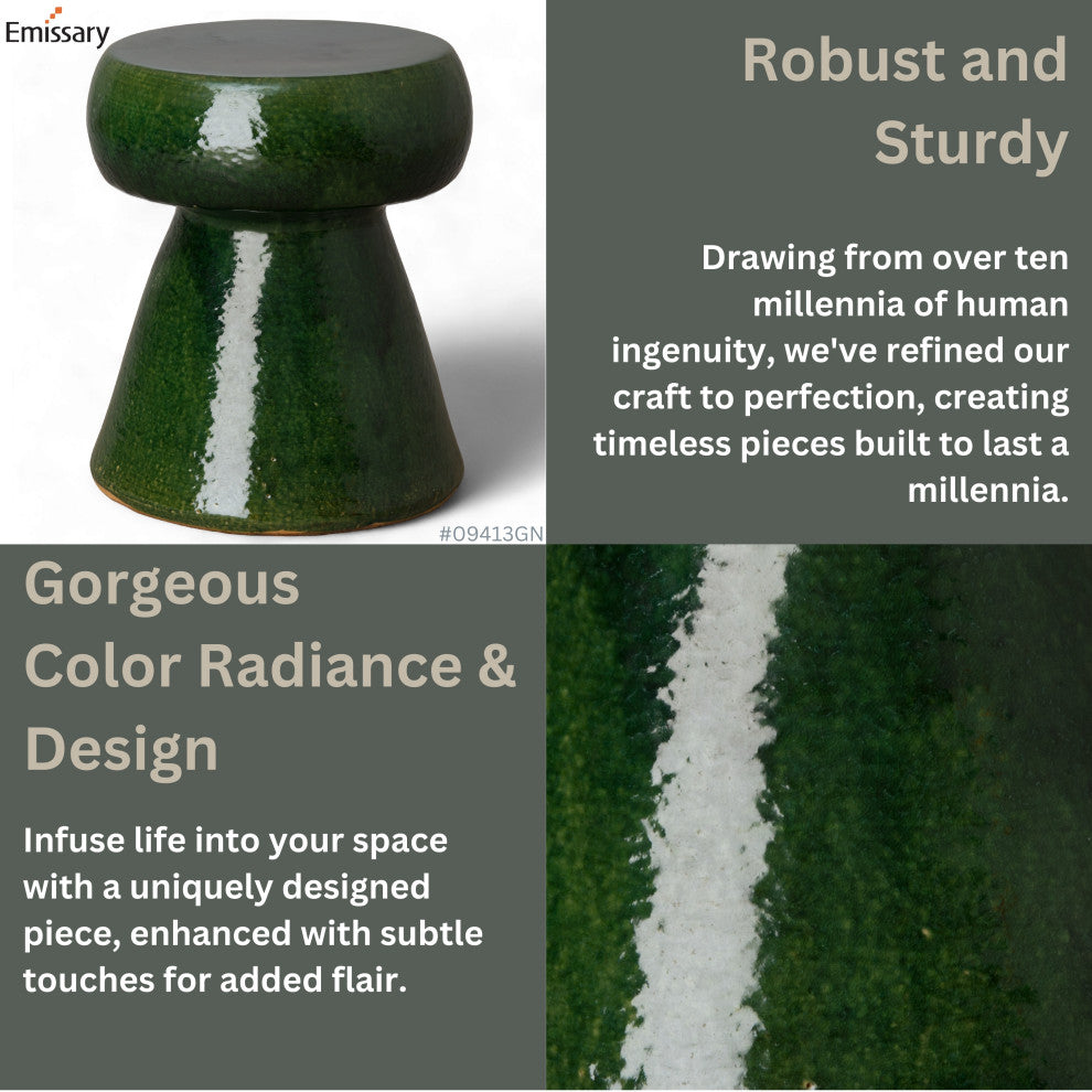 Portobello Stool, Green 15x15x18