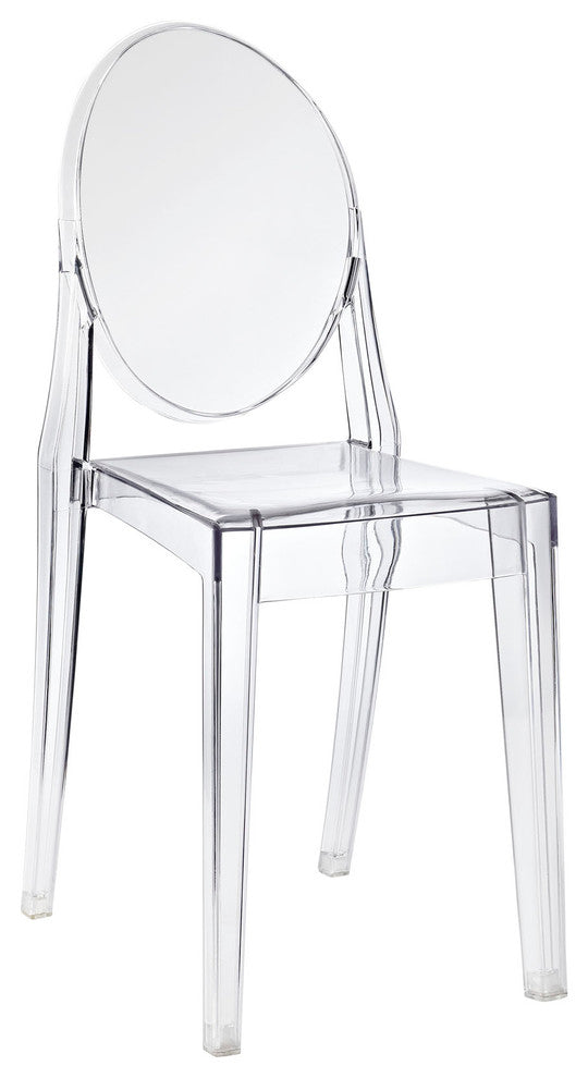 Modern Contemporary Kitchen Dining Side Chair Clear, Outdoor or Indoor