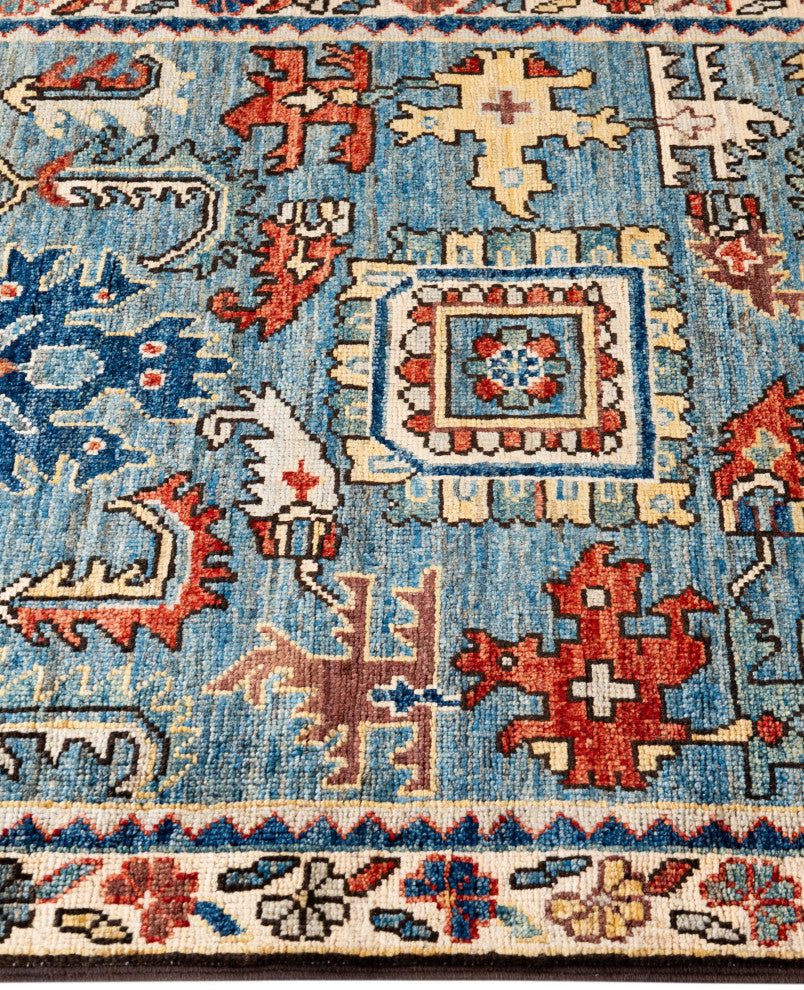 Serapi One-of-a-Kind Hand-Knotted Area Rug Light Blue, 2'7" x 9'8"
