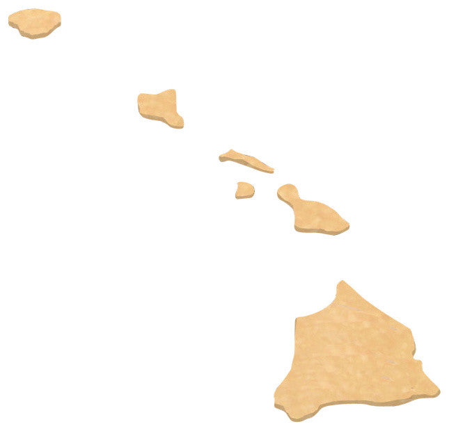 State Shaped Cutting Boards, Natural Bamboo, Hawaii