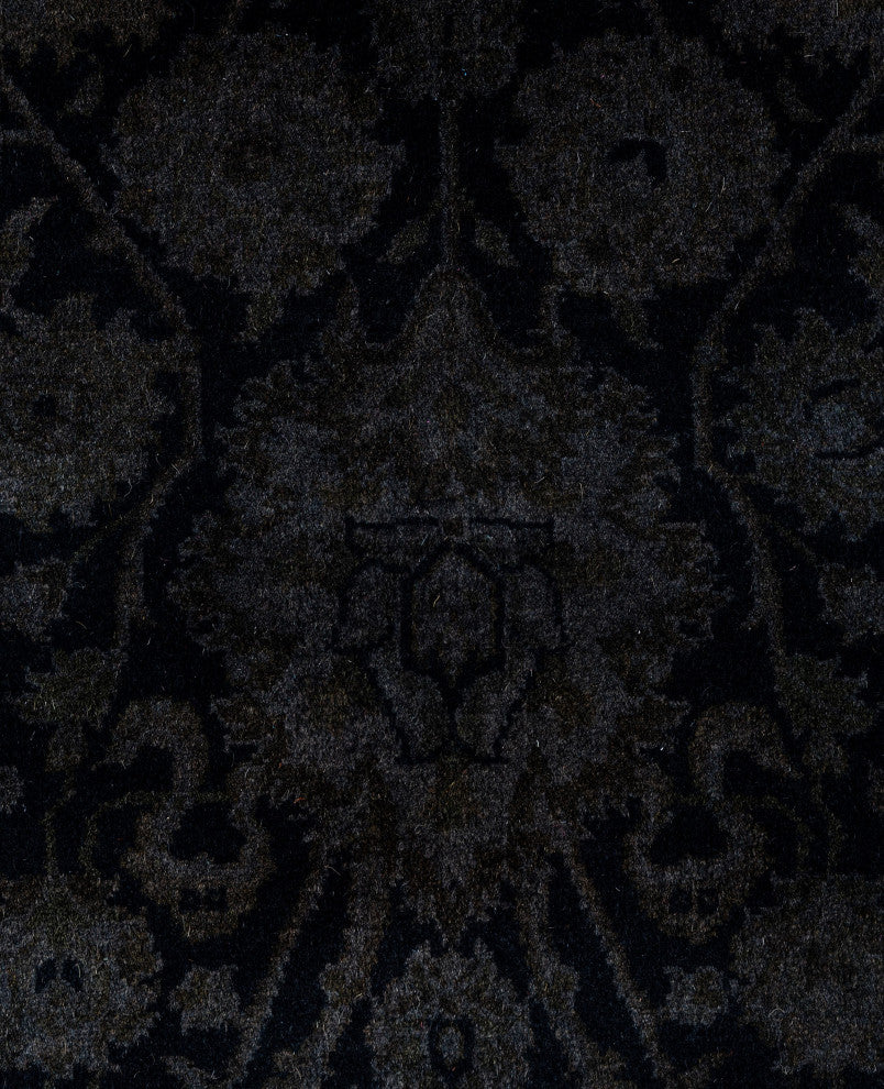 Overdyed One-of-a-Kind Hand-Knotted Area Rug Black, 2' 8" x 12' 2"