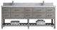 Parker 84" Double Sink Bath Vanity, Elephant Skin Gray 2" Pearl Gray