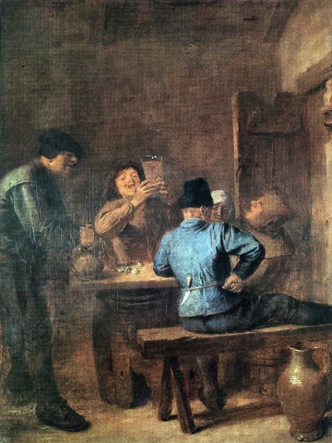 Adriaen Brouwer In the Tavern - 21" x 28" Premium Canvas Print