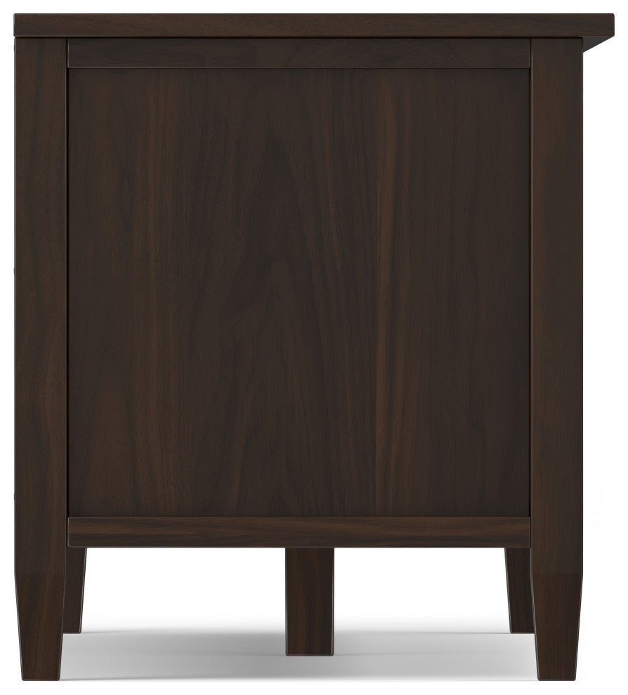Warm Shaker SOLID WOOD 72" Low TV Media Stand For TVs up to 80", Tobacco Brown