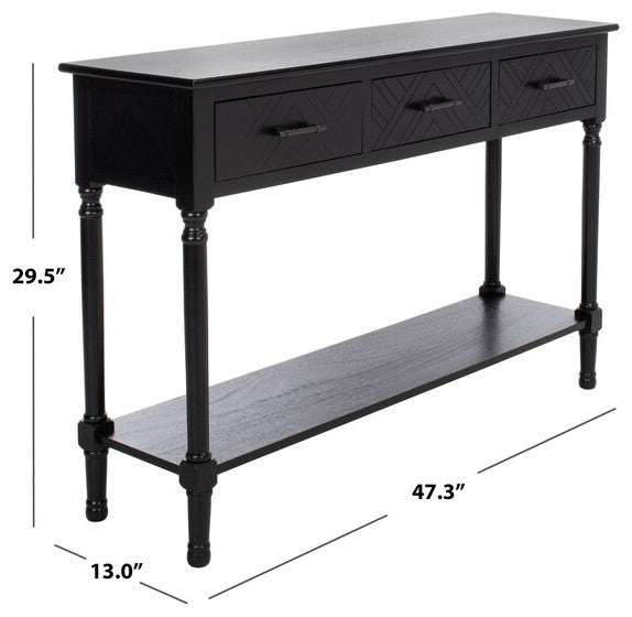 Safavieh Peyton 3 Drawer Console Table, Black