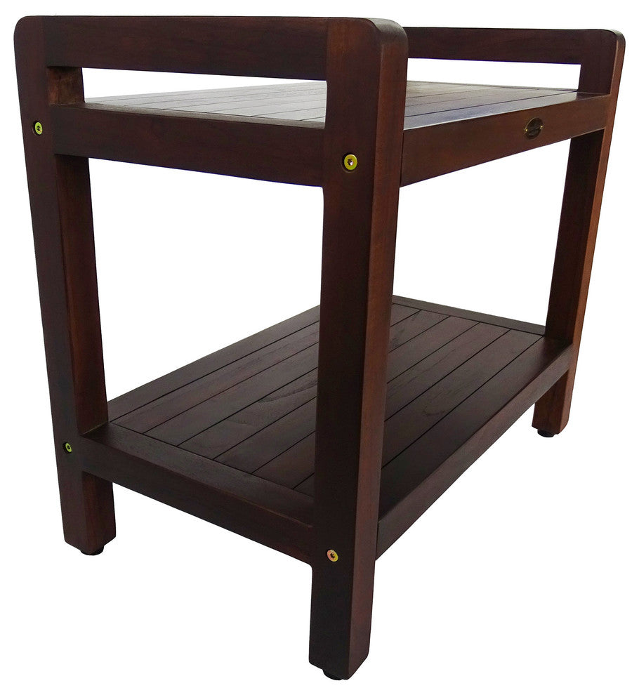 Classic Teak Shower Bench With LiftAid Arms, 24"x18"