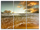 "Brown Tinged Beach and Cloudy Sky" Metal Wall Art, 3 Panels, 36"x28"