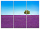 "Lonely Tree in Lavender Field" Oversized Metal Wall Art, 3 Panels, 36"x28"