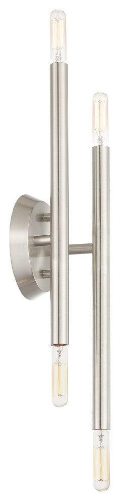 Brushed Nickel Mid Century Modern Sconce