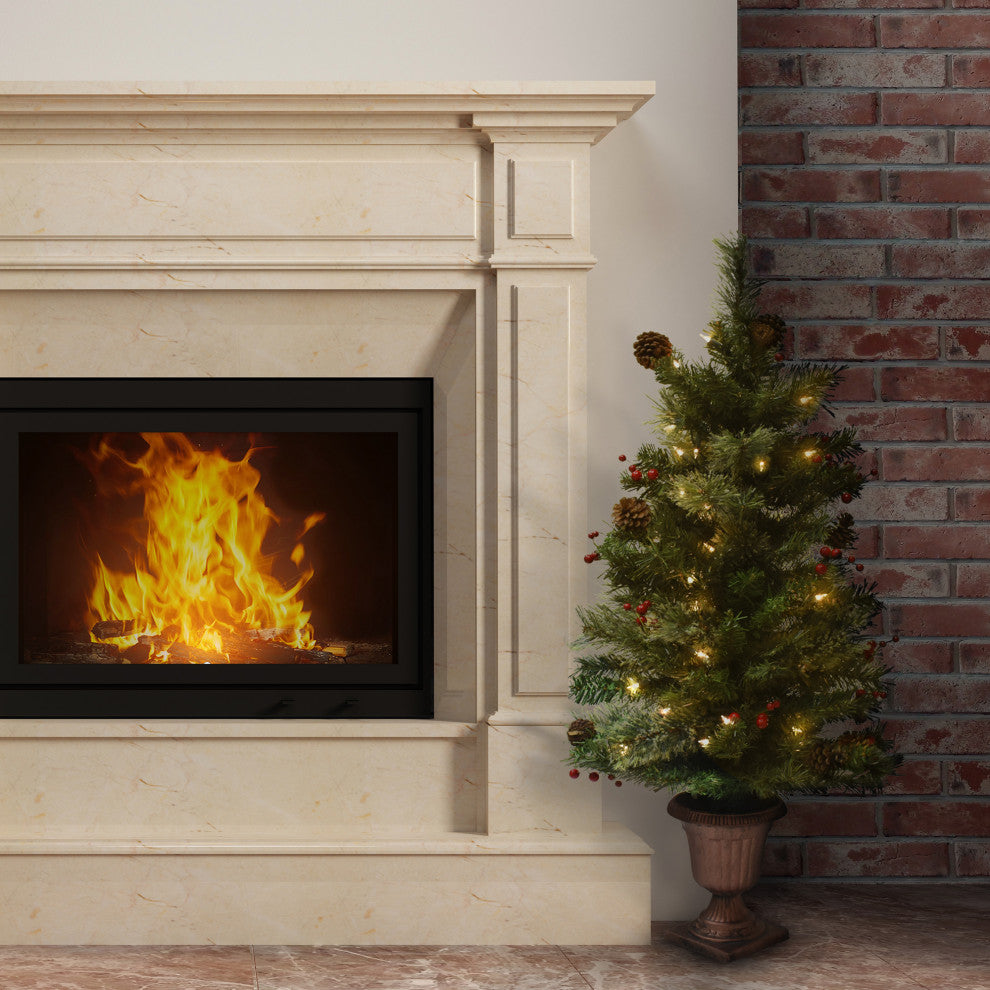 Astella 3.5' Pre-Lit Christmas Tree With 50 Ul-Rated Lights and Stand, Green