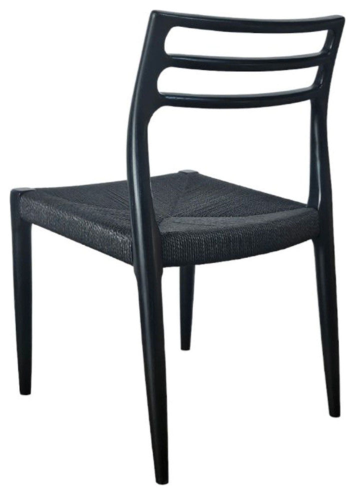 Java Ash Wood Dining Chair, Set of 2, Black