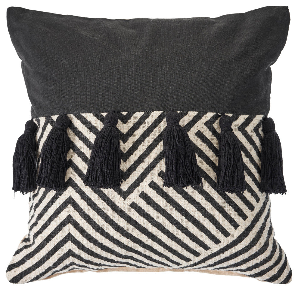 Black and White Chevron Throw Pillow