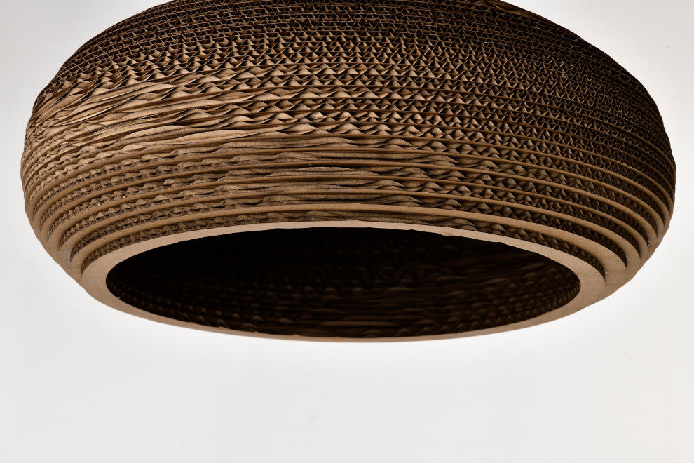 Matte Black Modern Nordic Style Pendant With Natural Brown Origami Paper Shade
